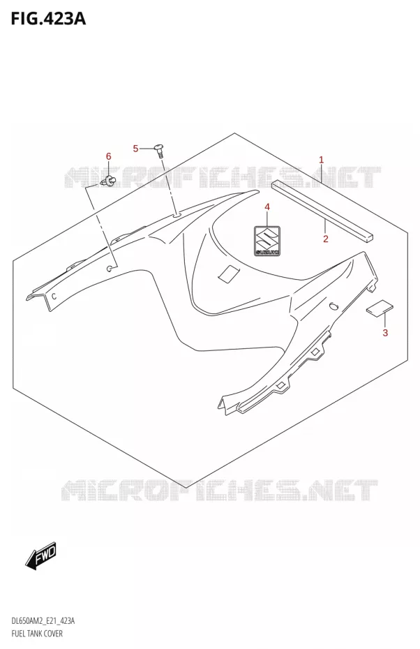 RESERVOIR D'ESSENCE - COUVERCLES Suzuki MOTO 650 V-STROM 2022  DL650A M2 (E21)