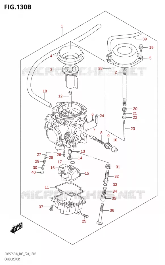CARBURATEURDR650SE:L8:E28) Suzuki MOTO 650 DR 2018  DR650SE L8 (E03)
