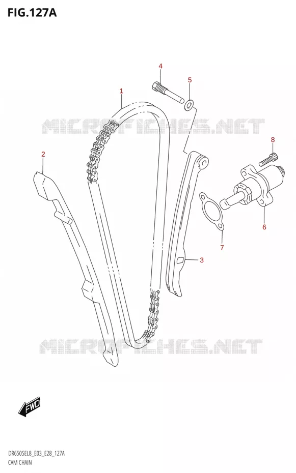 DISTRIBUTION Suzuki MOTO 650 DR 2018  DR650SE L8 (E03)