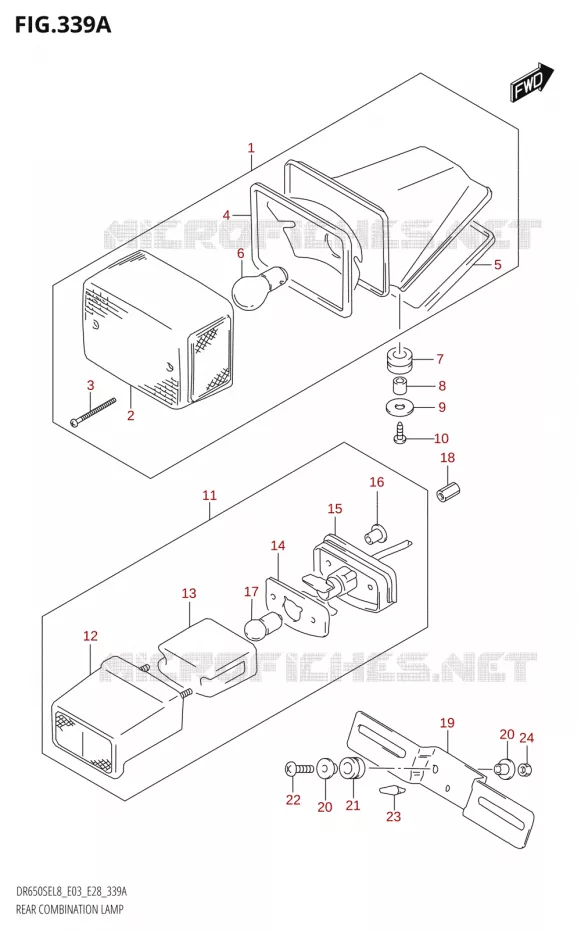 FEU ARRIERETION LAMP (DR650SE:L8:E03) Suzuki MOTO 650 DR 2018  DR650SE L8 (E03)