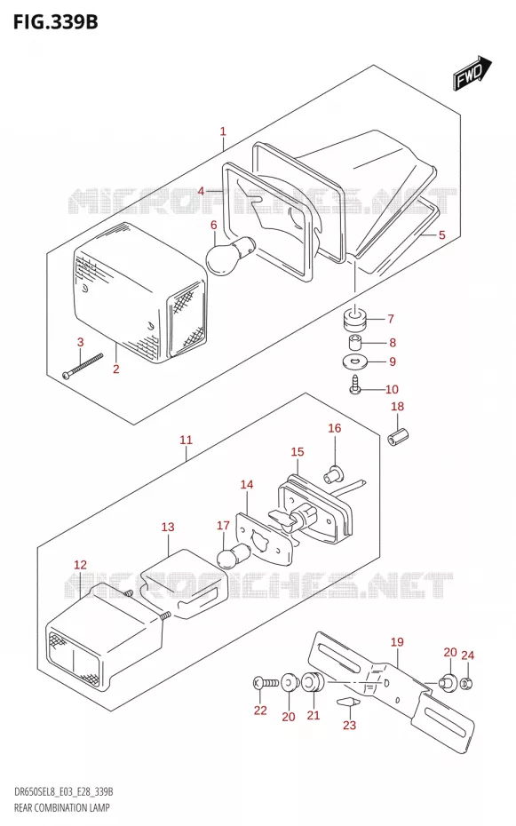 FEU ARRIERETION LAMP (DR650SE:L8:E28) Suzuki MOTO 650 DR 2018  DR650SE L8 (E03)