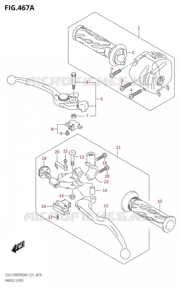 LEVIERS - POIGNEES Suzuki MOTO 1000 KATANA 2022  GSX-S1000SRQ M2 (E21)