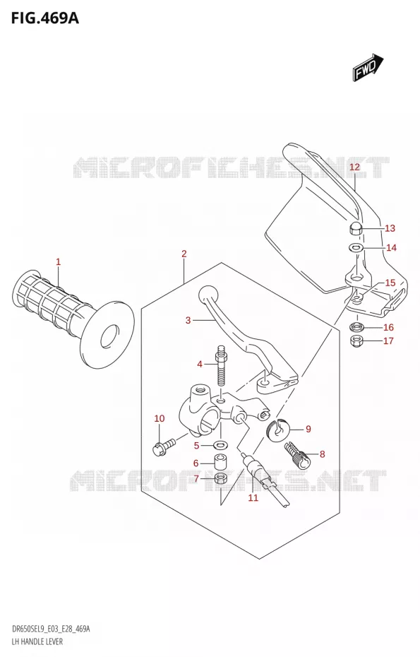 LH HANDLE LEVER Suzuki MOTO 650 DR 2019  DR650SE L9 (E03)