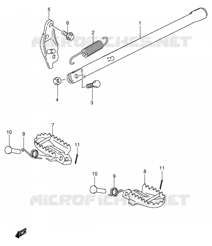 BEQUILLE (MODELE K2/K3) Suzuki MOTO 85 RM 2005  RM85LK5(P3/P28)