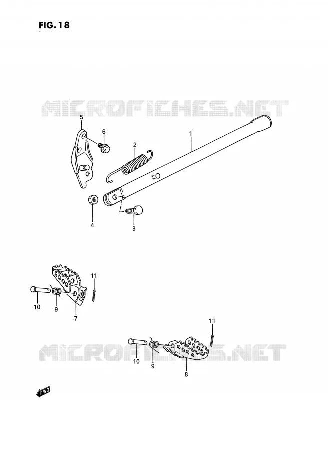 BEQUILLE Suzuki MOTO 80 RM 1985  RM80F(E3)