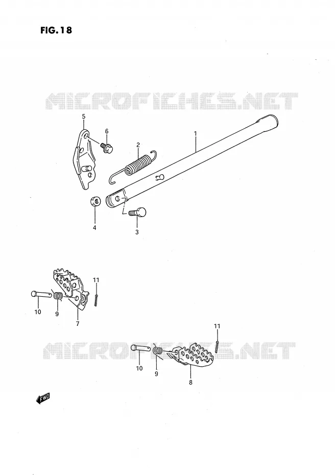 BEQUILLE Suzuki MOTO 80 RM 1987  RM80XH(E2)