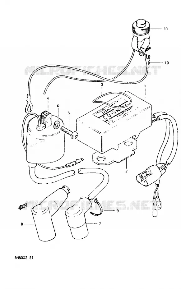 BOITIER CDI - BOBINE Suzuki MOTO 80 RM 1982  RM80XZ
