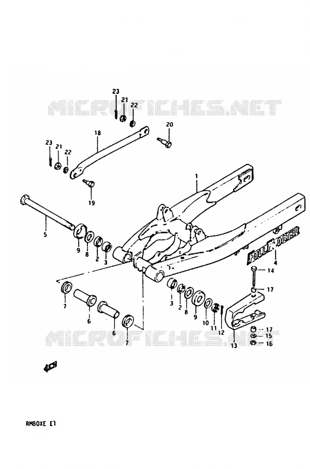 BRAS OSCILLANT ARRIERE (MODELE E) Suzuki MOTO 80 RM 1984  RM80XE(D/E)