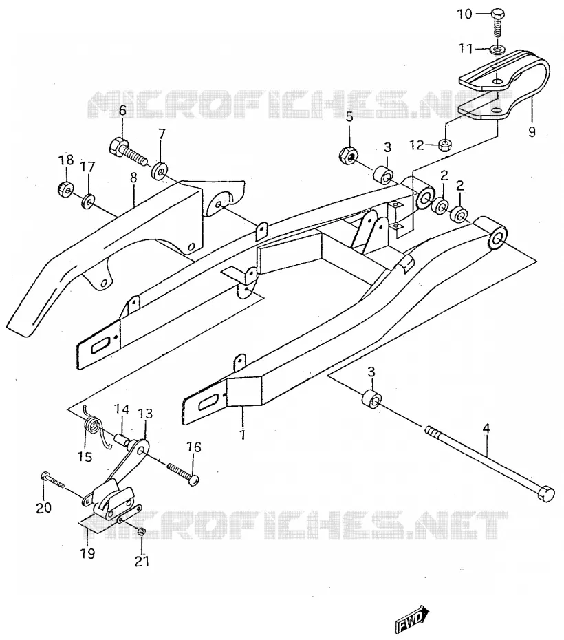 BRAS OSCILLANT ARRIERE Suzuki MOTO 50 RMX 2000  RMX50Y