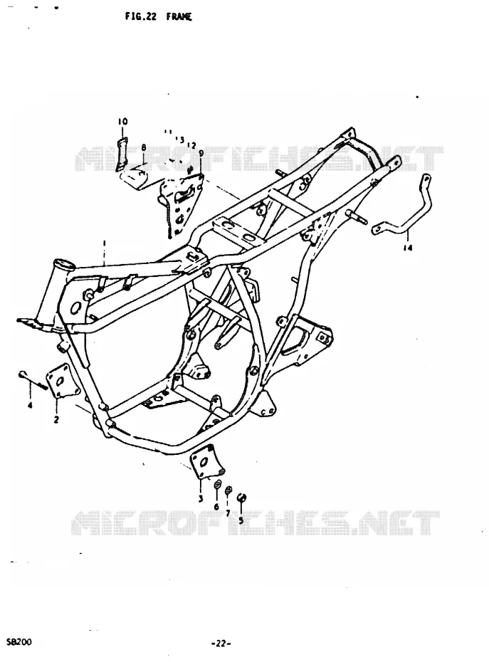 CADRE Suzuki MOTO 200 Autres-modeles 1979  SB200N