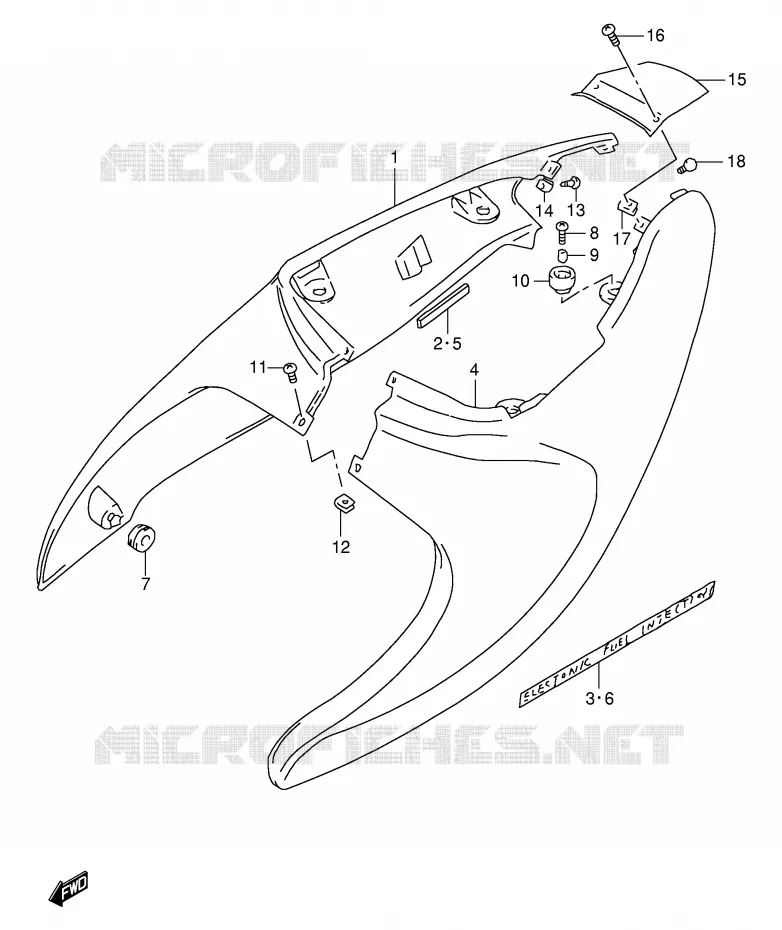 CARENAGES ARRIERE  (MODELE W) Suzuki MOTO 1000 TL-S 2000  TL1000SY(E2)