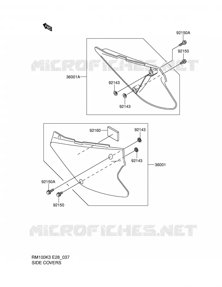 CARENAGES ARRIERE Suzuki MOTO 100 RM 2004  RM100K4(E28)