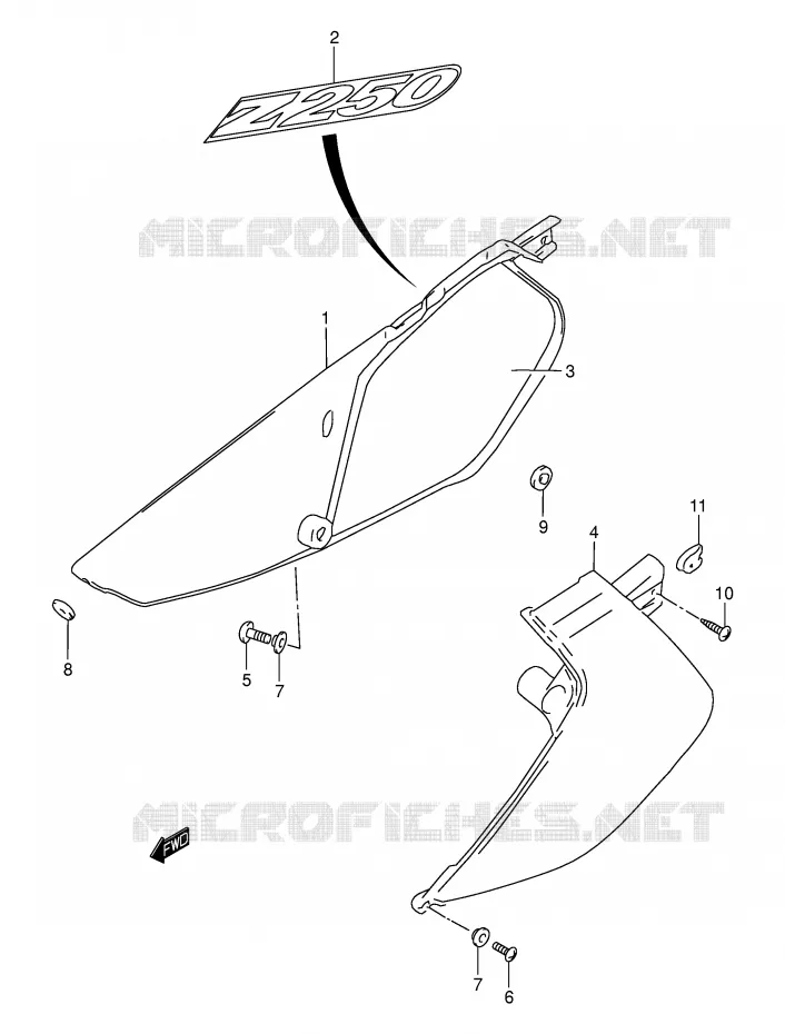 CARENAGES ARRIERE Suzuki MOTO 250 DR-Z 2004  DR-Z250K4(E3/E28)