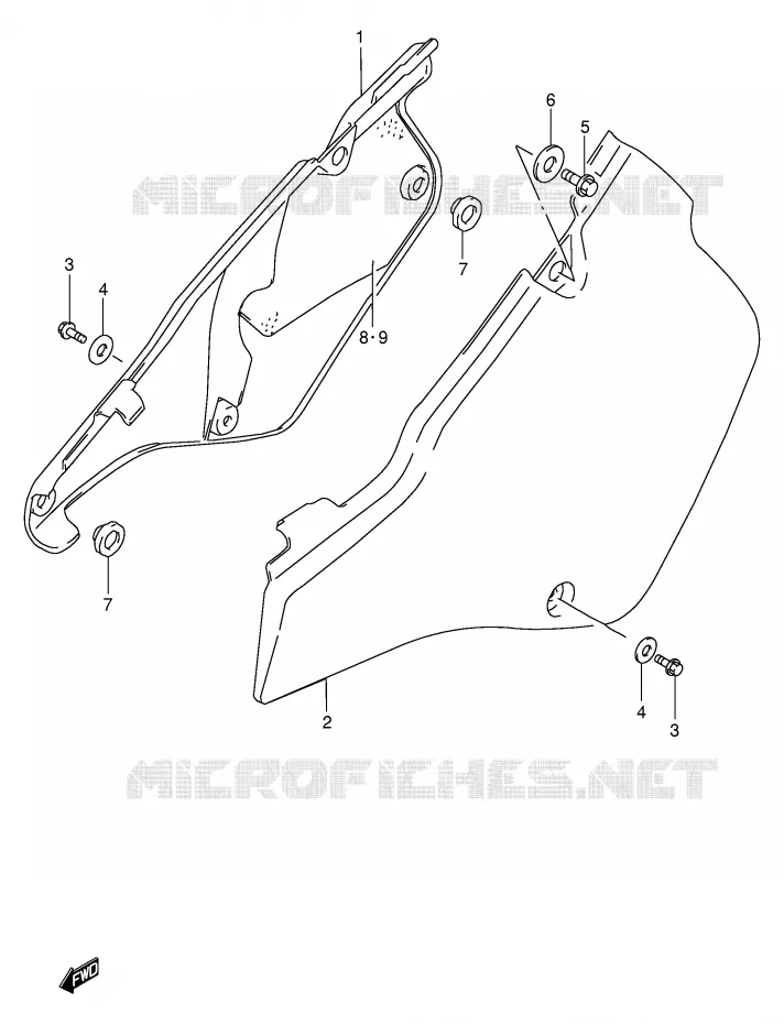 CARENAGES ARRIERE Suzuki MOTO 250 RMX 1998  RMX250W(E1)