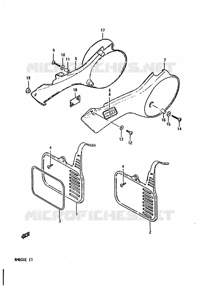 CARENAGES ARRIERE Suzuki MOTO 80 RM 1983  RM80XD(D/E)