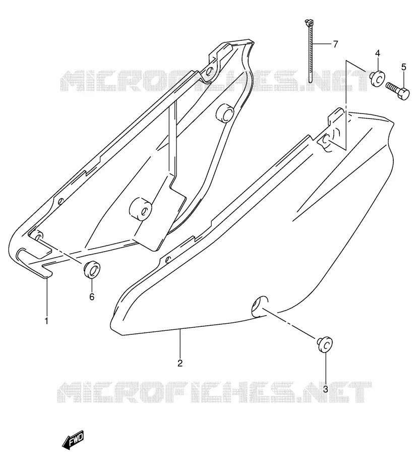CARENAGES ARRIERE Suzuki MOTO 85 RM 2003  RM85LK3(P3/P28)