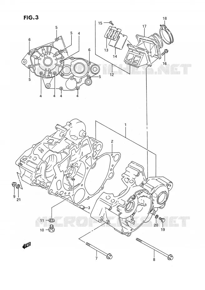 CARTER Suzuki MOTO 125 RM 1993  RM125P(E3)
