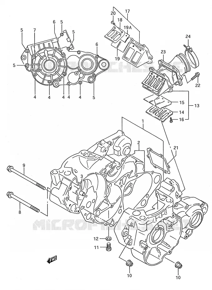 CARTER Suzuki MOTO 250 RM 1990  RM250L(E28)