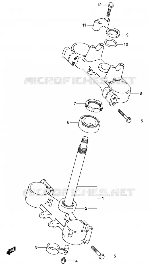 COLONNE DE DIRECTION (MODELE K2) Suzuki MOTO 125 RM 2006  RM125K6(E3/E28)