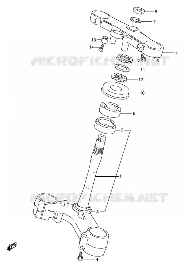 COLONNE DE DIRECTION (MODELE V) Suzuki MOTO 1000 TL-S 2000  TL1000SY(E2)