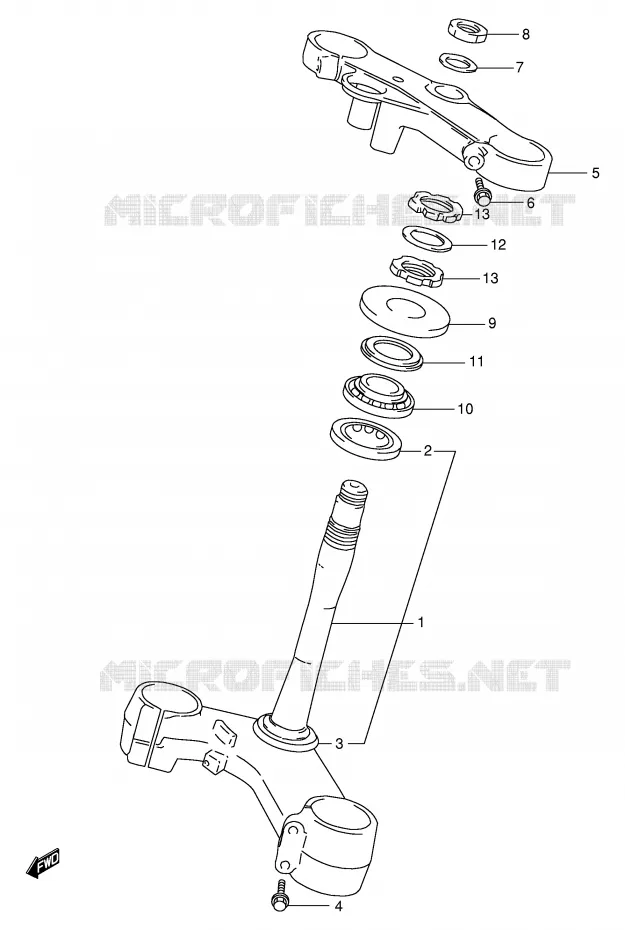 COLONNE DE DIRECTION Suzuki MOTO 1000 TL-R 1999  TL1000RX(E2)