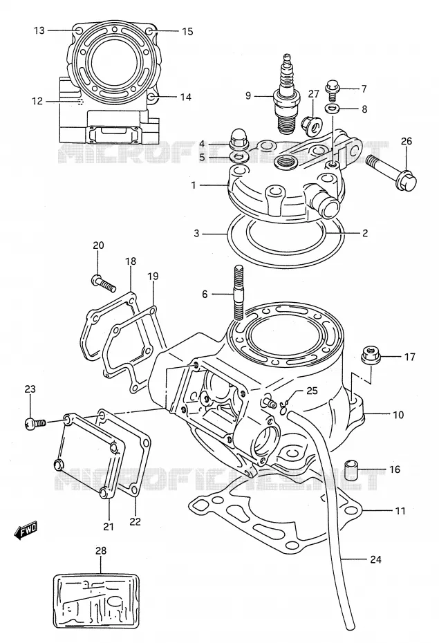 CYLINDRE (MODELE L) Suzuki MOTO 125 RM 1991  RM125M(E28)