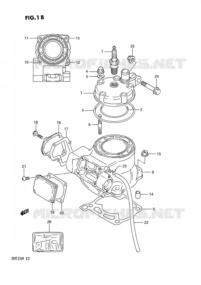 CYLINDRE (MODELE M) Suzuki MOTO 125 RM 1989  RM125K(E2)
