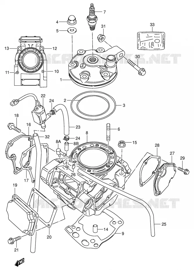 CYLINDRE (MODELE Y) Suzuki MOTO 250 RM 1997  RM250V(E3/E28)