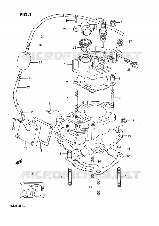 CYLINDRE Suzuki MOTO 125 RG 1992  RG125UN(E2)