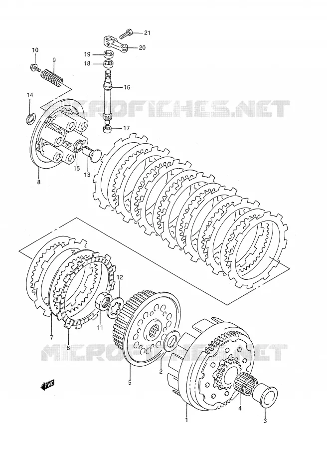 EMBRAYAGE (MODELE N) Suzuki MOTO 250 RM 1992  RM250N(E28)