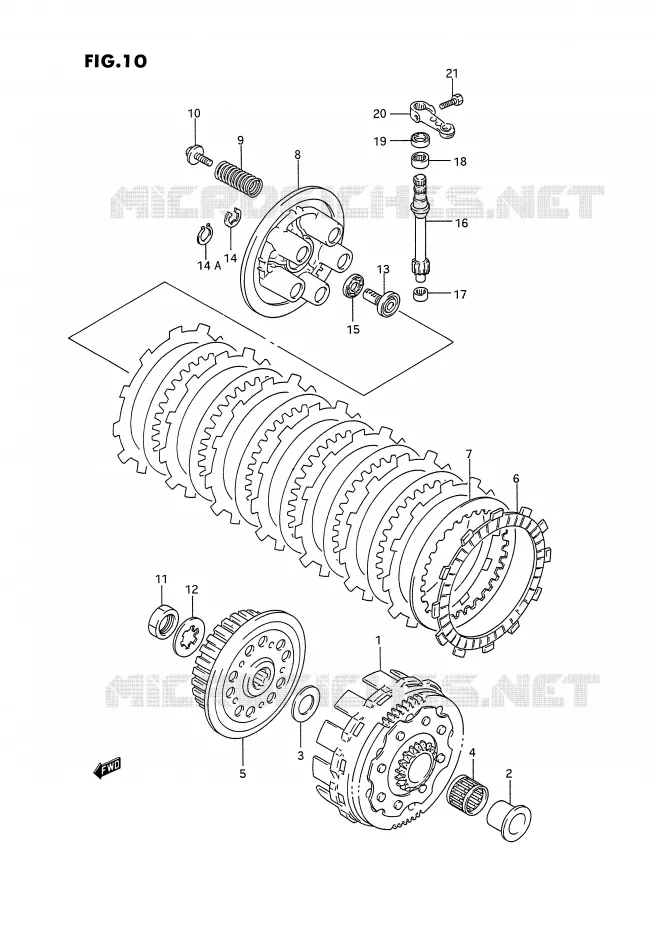 EMBRAYAGE Suzuki MOTO 125 RM 1995  RM125S(E2)