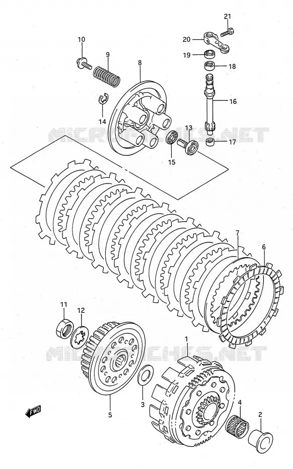 EMBRAYAGE Suzuki MOTO 125 RM 1995  RM125S(E28)