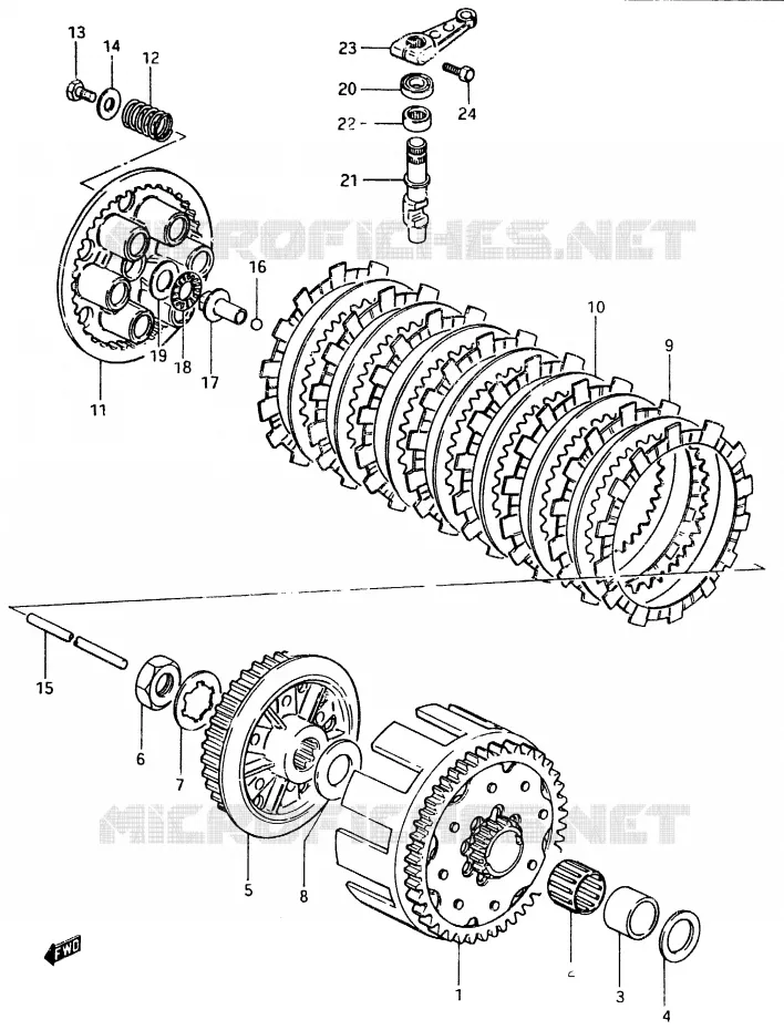 EMBRAYAGE Suzuki MOTO 500 RM 1984  RM500E(D/E)