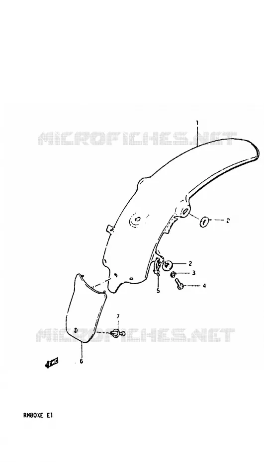 GARDE BOUE ARRIERE Suzuki MOTO 80 RM 1983  RM80XD(D/E)