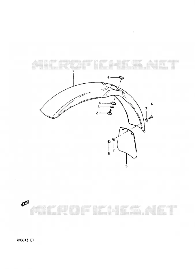 GARDE BOUE AVANT Suzuki MOTO 80 RM 1982  RM80XZ