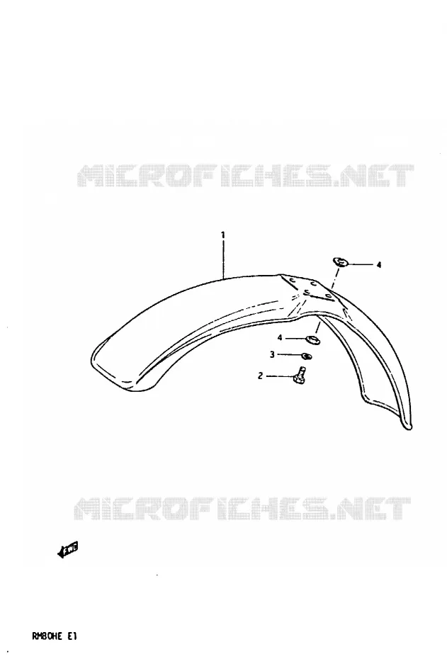 GARDE BOUE AVANT Suzuki MOTO 80 RM 1983  RM80HD(D/E)