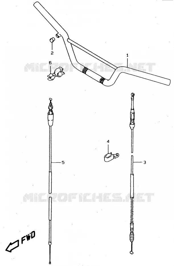 GUIDON - CABLES Suzuki MOTO 80 RM 1997  RM80XV(T/V/W)