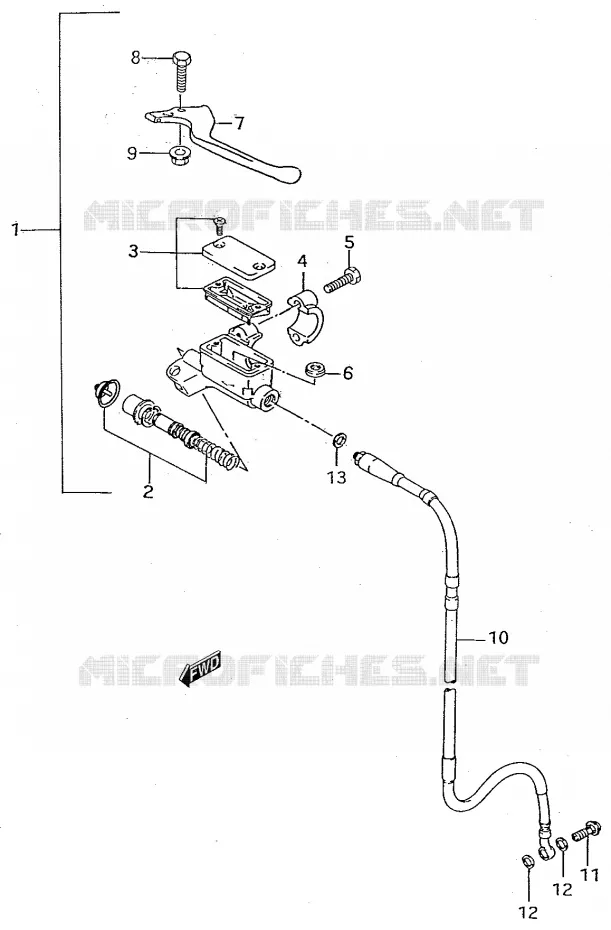 MAITRE CYLINDRE AVANT Suzuki MOTO 50 RMX 2000  RMX50Y