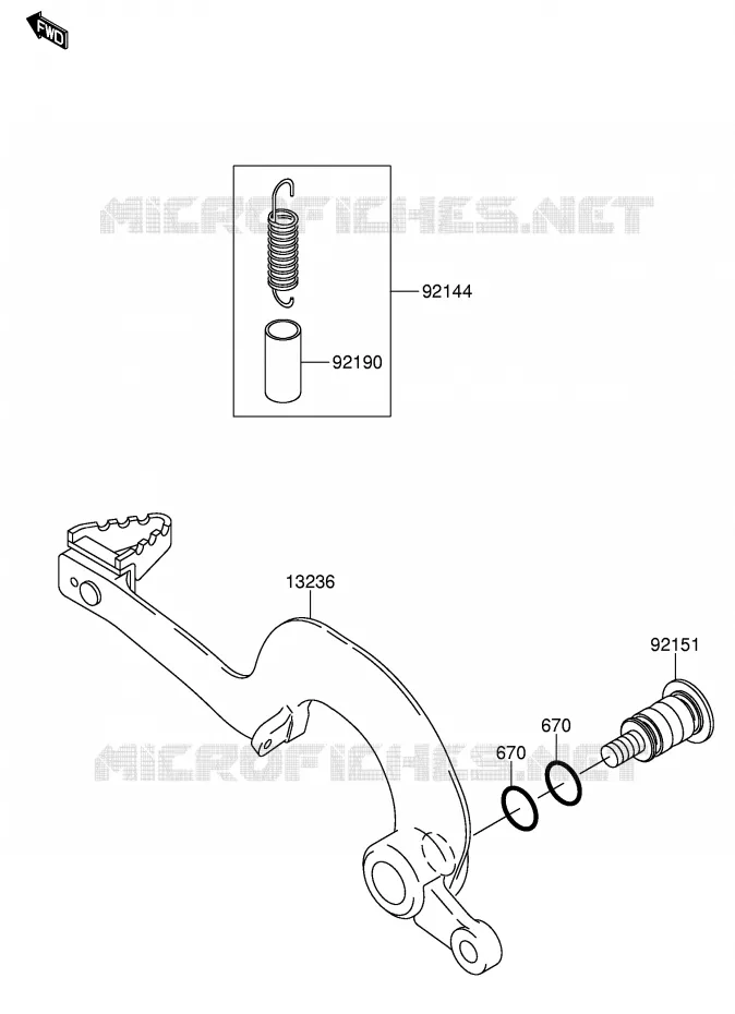 PEDALE DE FREIN Suzuki MOTO 250 RM-Z 2004  RM-Z250K4(E24)