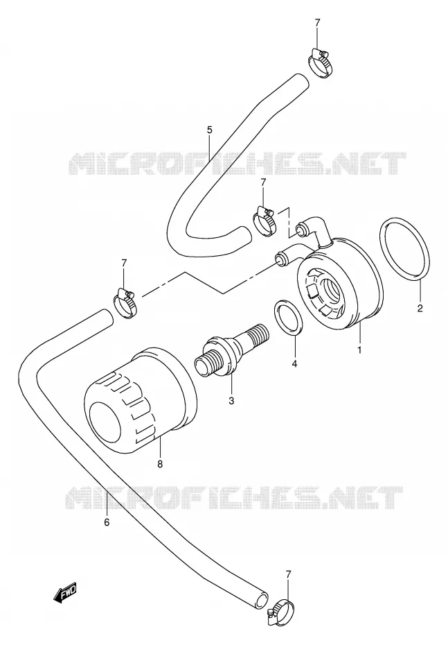 RADIATEUR D'HUILE Suzuki MOTO 1000 TL-R 1999  TL1000RX(E2)