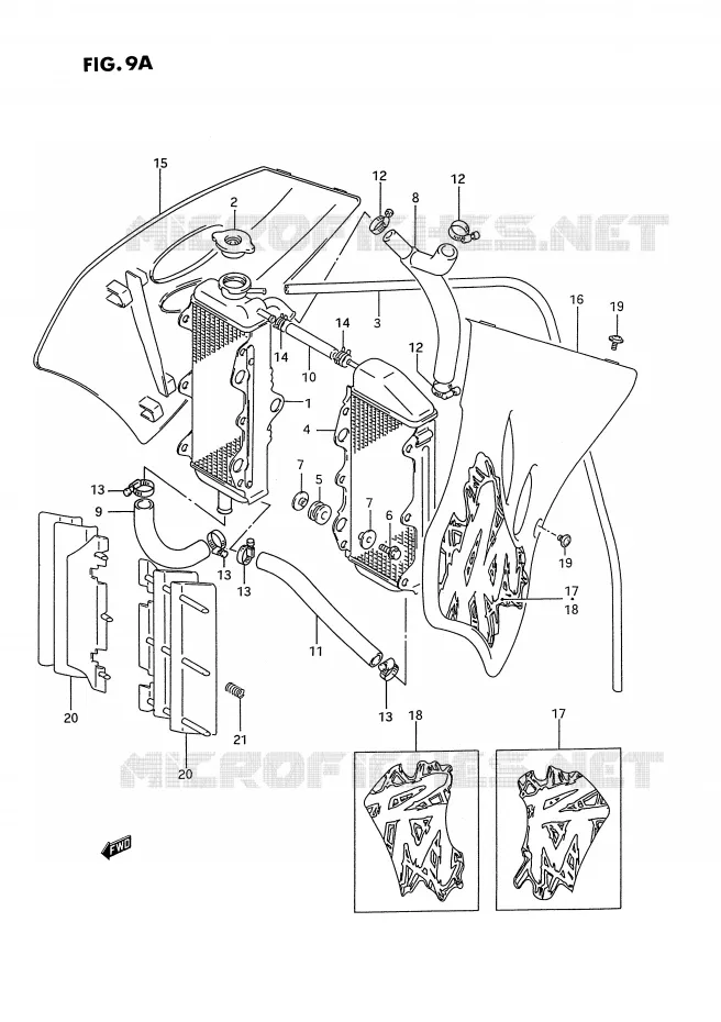 RADIATEUR (MODELE R/S) Suzuki MOTO 125 RM 1992  RM125N(E2)