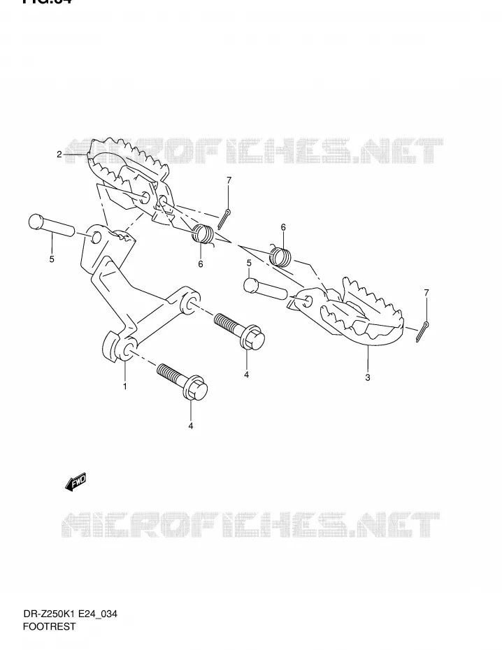 REPOSE PIED Suzuki MOTO 250 DR-Z 2002  DR-Z250K2(E24)