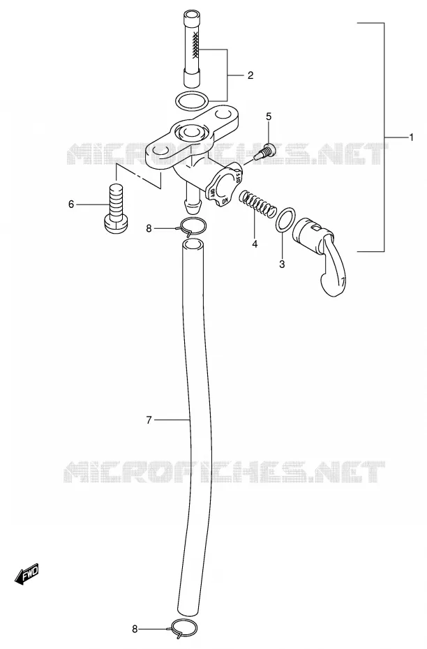 ROBINET D'ESSENCE Suzuki MOTO 80 RM 2001  RM80K1(P3/P28)