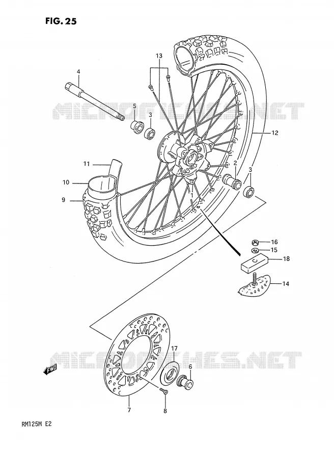 ROUE AVANT Suzuki MOTO 125 RM 1990  RM125L(E2)