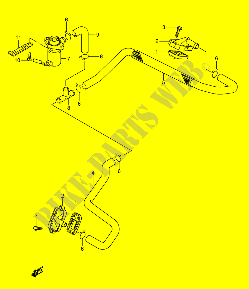 SYSTEME RECYCLAGE GAZ ECHAPPEMENT (MODEL K3/K4/K5/K6) pour Suzuki SV 650 2005