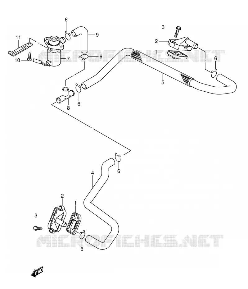 SYSTEME RECYCLAGE GAZ ECHAPPEMENT (MODEL K3/K4/K5/K6) Suzuki MOTO 650 SV-S 2006  SV650SK6(E2)