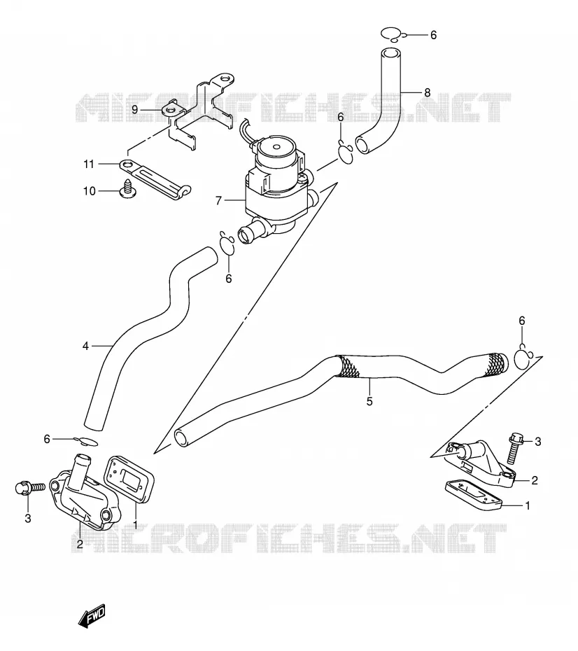 SYSTEME RECYCLAGE GAZ ECHAPPEMENT Suzuki MOTO 1000 SV-S 2003  SV1000S2K3(E2)
