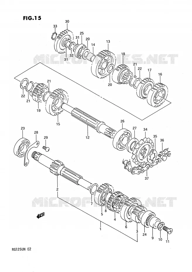 TRANSMISSION Suzuki MOTO 125 RG 1992  RG125UN(E2)