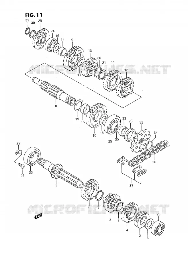 TRANSMISSION Suzuki MOTO 250 RM 1993  RM250P(E2)