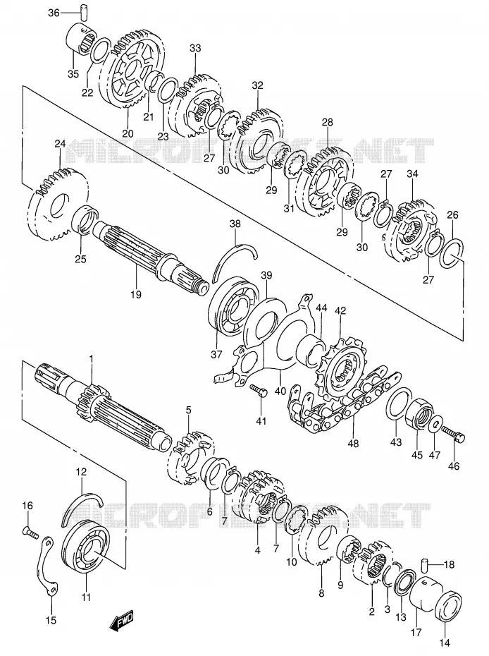 TRANSMISSION Suzuki MOTO 600 RF 1993  RF600RP(E2)